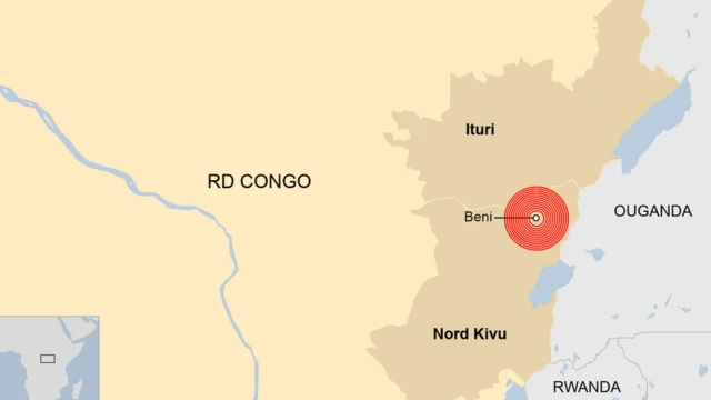 L'activité de l'ADF se concentre principalement sur Beni, dans le Nord-Kivu.