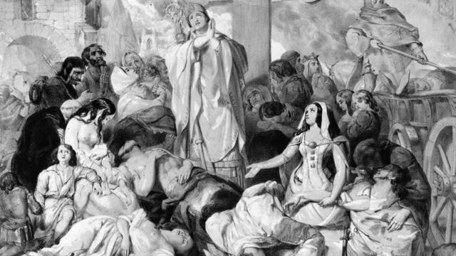 Quadroaposta gratis sportsbet ioE. Corbould retrata pessoas rezando por conta das mortes causadas pela Peste Negra,aposta gratis sportsbet io1350