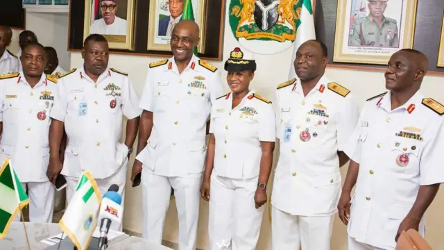 Commodore Jamila Malafa and her male colleague dem