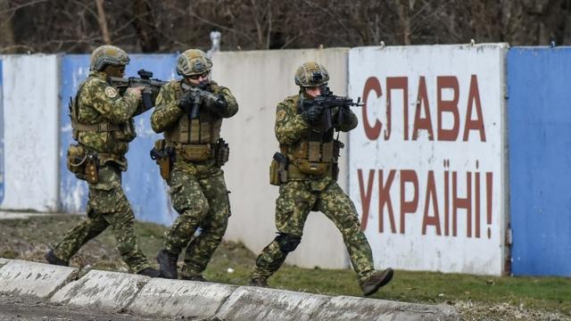 Учения украинской Национальной гвардии около Херсона в субботу