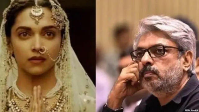 પદ્માવત ફિલ્મની અભિનેત્રી દીપિકા પાદુકોણે અને નિર્માતા સંજય લીલા ભણસાલીની તસ્વીર