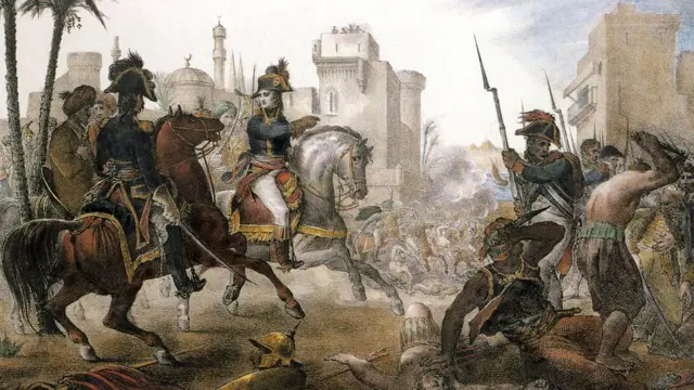 بونابرت يقود معركة حربية في مصر