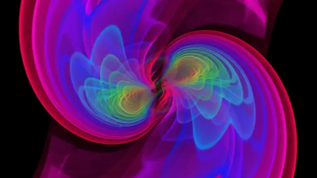 İki kara deliğin birleşmesiyle oluşan yerçekimsel dalgalanmaların bilgisayar simülasyonu