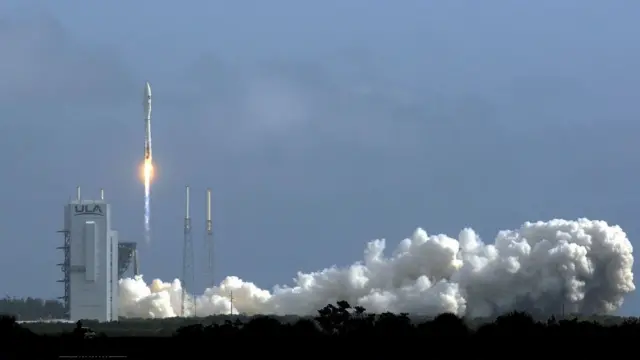 The rocket takes off from Cape Canaveral