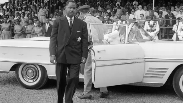 Amadou Ahidjo, le père de l'indépendance du Cameroun, le 1er janvier 1960 à Douala.