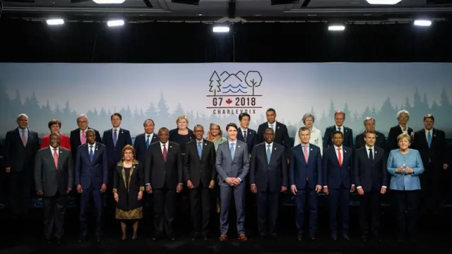Foto de familia de la cumbre del G7.