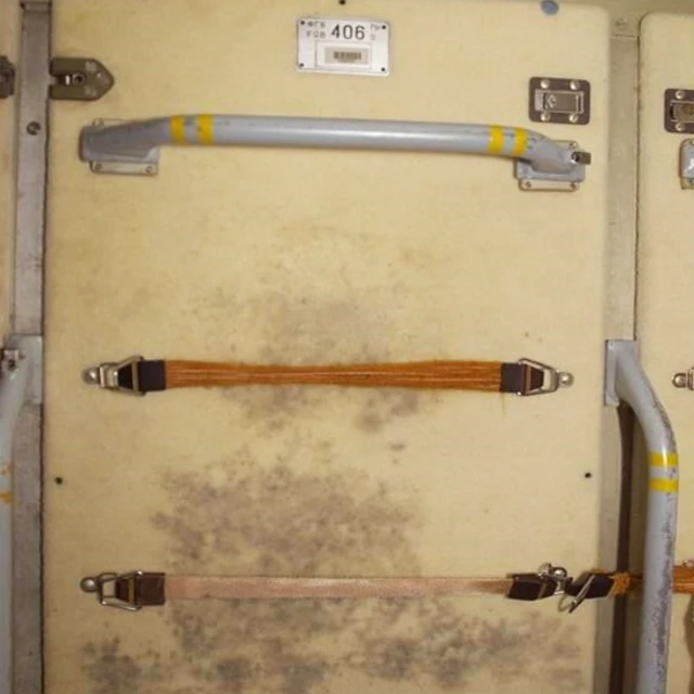 Pared de la Estación Espacial Internacional con moho