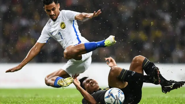 ภาพการแข่งขันของทีมฟุตบอลไทยในซีเกมส์ที่มาเลเซีย