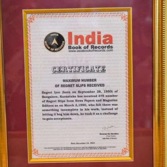 अय्यरांच्या दिलगिरी पत्रांची 'लिम्का बुक रेकॉर्ड'मध्ये नोंद केली