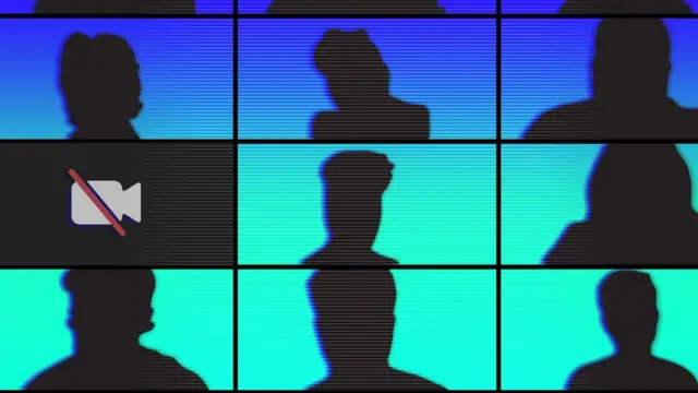 Siluetas en una videollamada