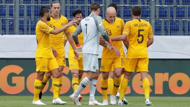 Đội tuyển Úc trong trận giao hữ Czech - Úc hôm 1/6/2018