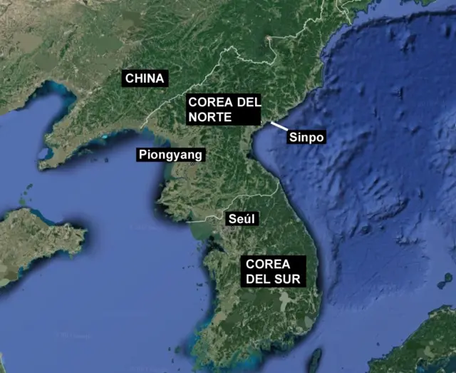 Mapa de la península de Corea