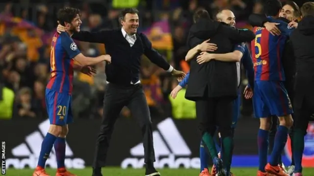 Tababaraha Barcelona, Luis Enrique oo kooxda ka tagaya marka uu xilli ciyaareedkan dhamaado ayaa la dabaaldagay ciyaartoydiisa