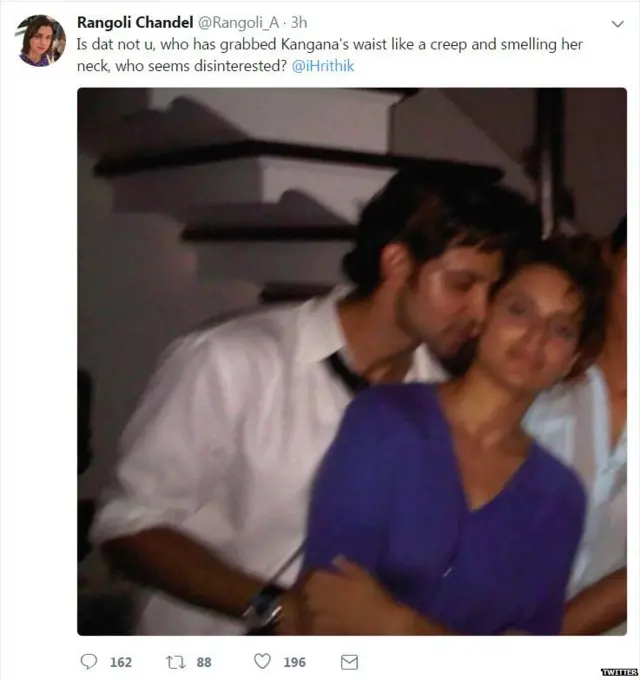 कंगना रनौत, ऋतिक रोशन, रंगोली चंदेल