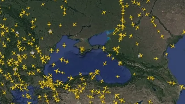 Східну Україну, Крим і північ Чорного моря міжнародні авіакомпанії зараз намагаються облітати стороною