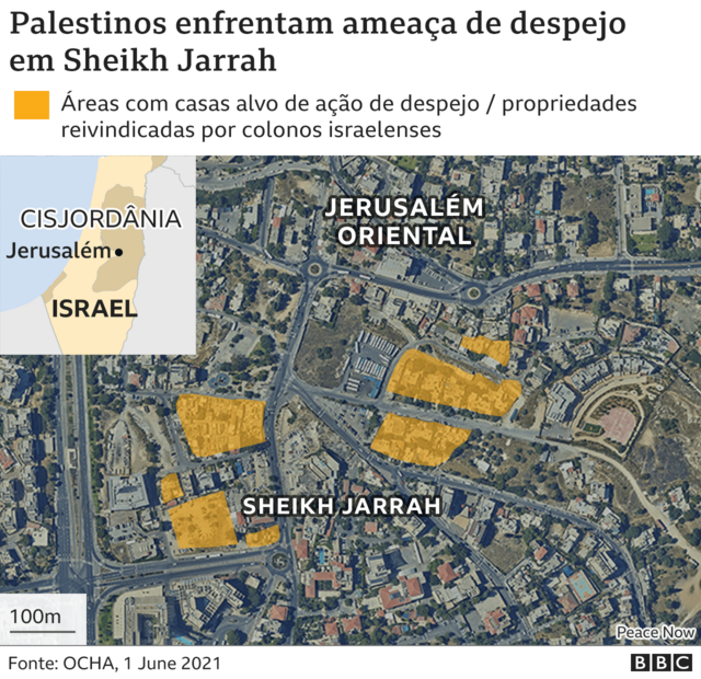 Mapa Jerusalém Oriental