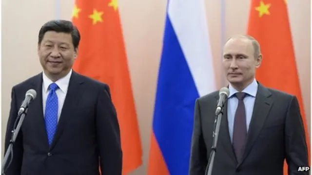 2014 소치 올림픽에 함께 한 시진핑과 푸틴