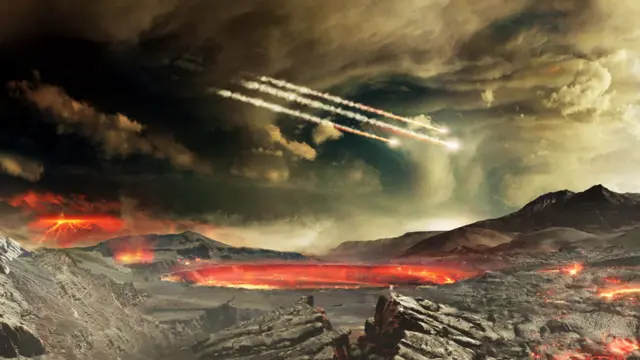 Ilustraçãofree 500 novibetmeteoritos bombardeando a Terra