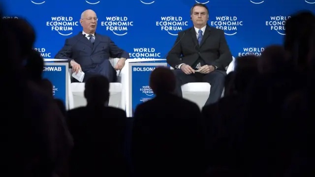 Klaus Schwab e Jair Bolsonaro