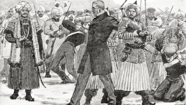 પ્રથમ બ્રિટિશ-અફઘાન યુદ્ધમાં બ્રિટિશ સૈનિકોની હાર થયા બાદ વાતચીત દરમિયાન બ્રિટિશ એજન્ટ વિલિયમ મૅકનૉટનનું મૃત્યુ થયું હતું.