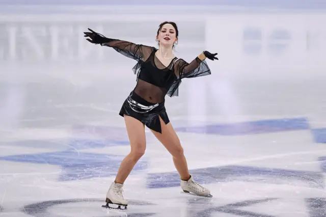 Elizaveta Tuktamysheva of FSR competes in the Ladies Short Program during day one of the ISU World Figure Skating Championships at Ericsson Globe on March 24, 2021 in Stockholm,