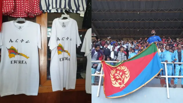 ኣብ ኣብያተ መሸጣ ክዳውንቲ ኣቲኻ " I am proud to be Eritrean" ከምኡ'ውን ኤርትራ ዝብል ጽሑፍ ዝተጻሕፎ ኣልባሳት ትረክብ