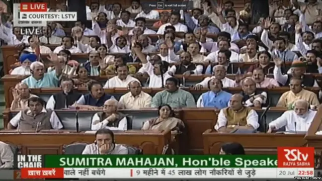 लोकसभेत आवाजी मतदान होताना