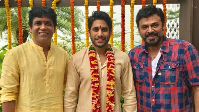 నాగచైతన్యతో నాగార్జున, వెంకటేశ్