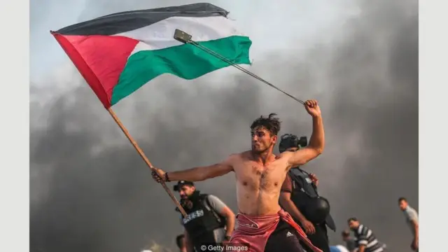 फ़लस्तीनी प्रदर्शनकारी