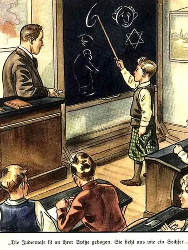 Propaganda nazi antisemita.