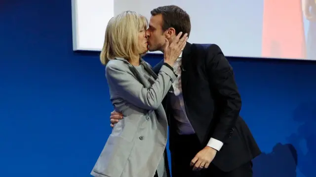 馬克龍與妻子布麗吉特