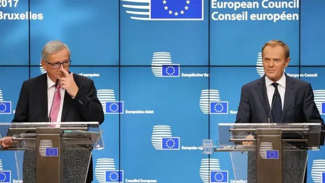 Hai ông Jean-Claude Juncker và Donald Tusk tại cuộc họp của Hội đồng châu Âu tuần này