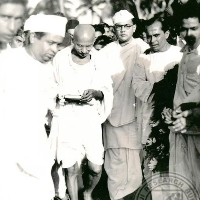 गांधी के साथ नेताजी सुभाष चंद्र बोस