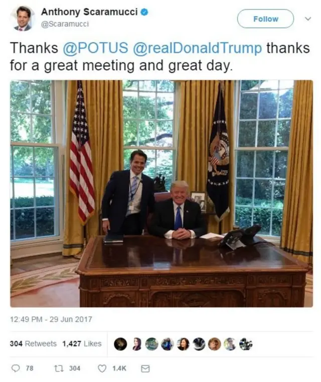 Tuit de Anthony Scaramucci