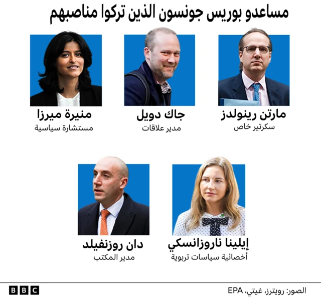 الموظفون المستقيلون من مكتب جونسون