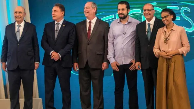 A Bolsonaro le ayudaría mucho una transferencia de votos procedente de electores que apoyan al resto de candidatos anti PT que incluye a todos los que aparecen en esta foto con excepción de la única mujer, Marina Silva. De izquierda a derecha: Henrique Meirelles, Alvaro Dias, Ciro Gomes, Guilherme Boulos, Geraldo Alckmin y Marina Silva.
