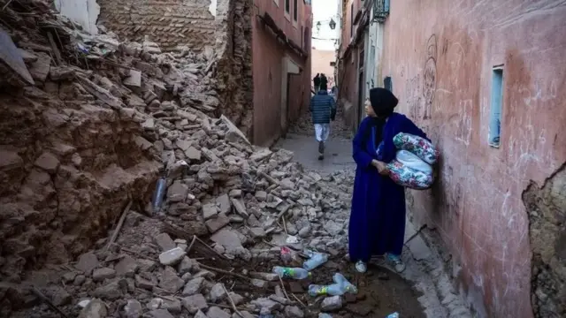 Oštećene zgrade u Marakešu