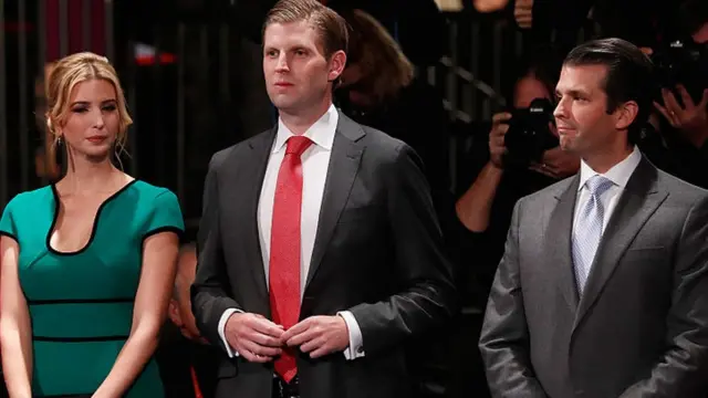 Ivanka Trump, Eric Trump y Donald Trump Jr.