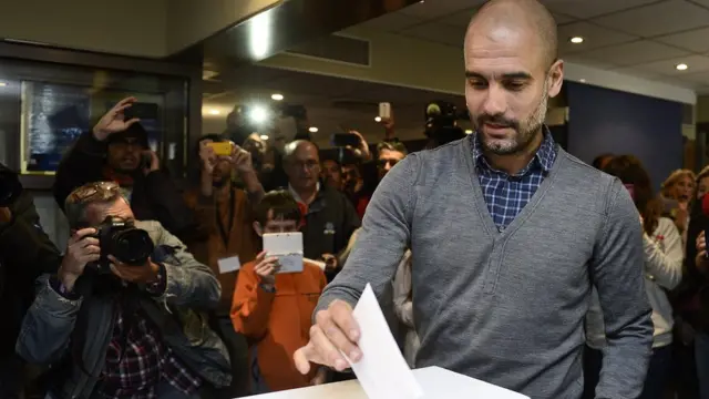 Pep Guardiola ashigikiye abashaka kwiyonkora kw'intara ya Catalonia muri Espagne