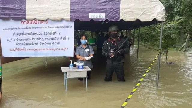 น้ำท่วมหน่วยเลือกตั้ง จ.นราธิวาส