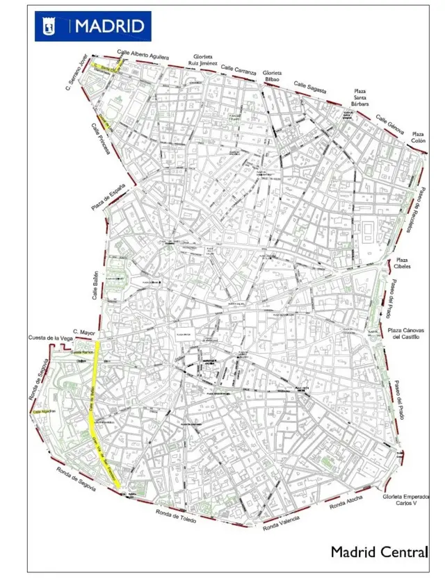 Mapa de Madrid Central