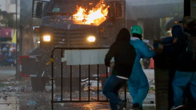 Disturbios en Bogotá.
