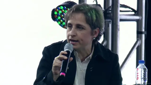 Carmen Aristegui durante el Festival 100 Mujeres