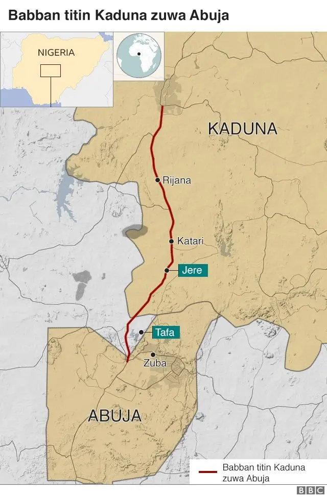 Taswirar titin Abuja zuwa Kaduna