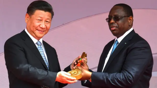 Xi Jinping com o presidente do Senegal, Macky Sall