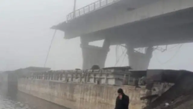 Так вранці 11 листопаа виглядав Антонівський міст