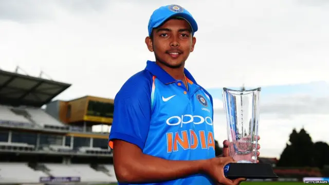 १९वर्षांखालील भारतीय क्रिकेट संघाचा कर्णधार पृथ्वी शॉ