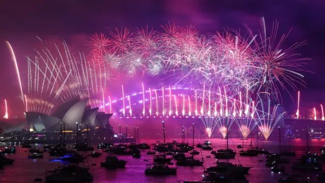 Fireworks explode over Sydney