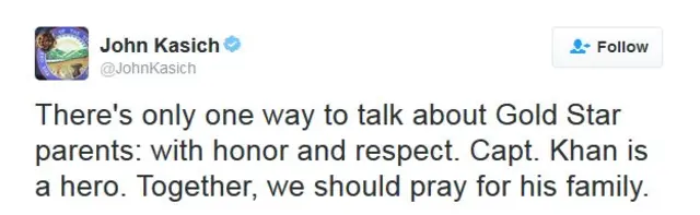 共和党から大統領選に出馬していたオハイオ州知事のケーシック氏も、ツイッターでトランプ氏を批判