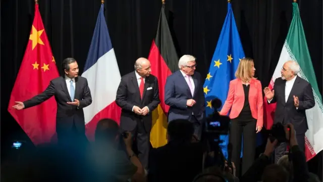 جواد ظریف کے ساتھ چینی اور یورپی وزرائے خارجہ